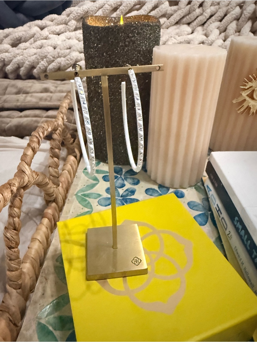 Kendra Scott Val White Hoop Earrings